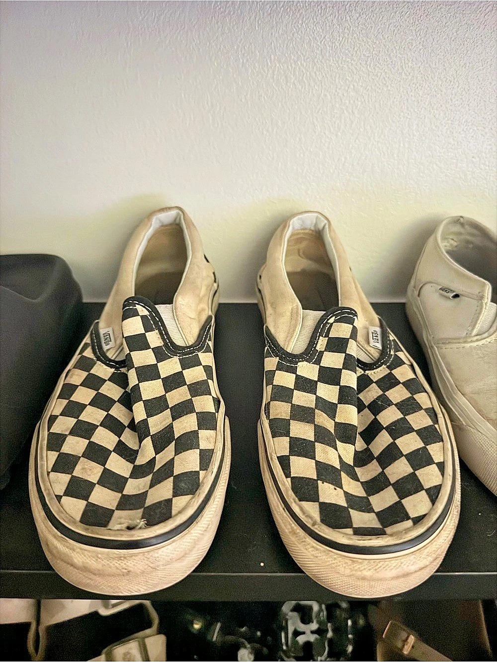 Vans Classic Slip-On Checkerboard Sneakers Black & White